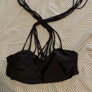 Strappy black swimsuit top